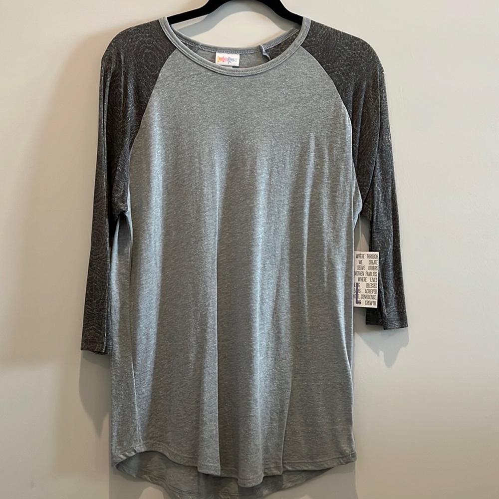 Lularoe Randy baseball tee heathered gray nwt